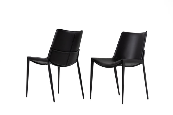 Modrest Murray Modern Black Vegan Leather Dining Chair (Set Of 2) Model VGHR-3634-BLK