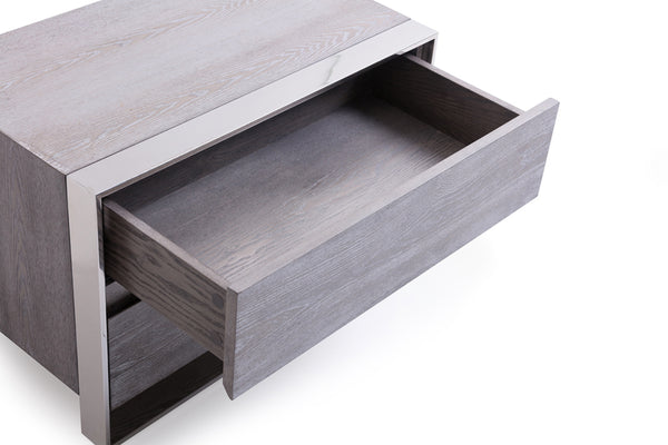 Modrest Arlene Modern Grey Elm & Stainless Steel Bedroom Set Model VGVCBD008A-SET