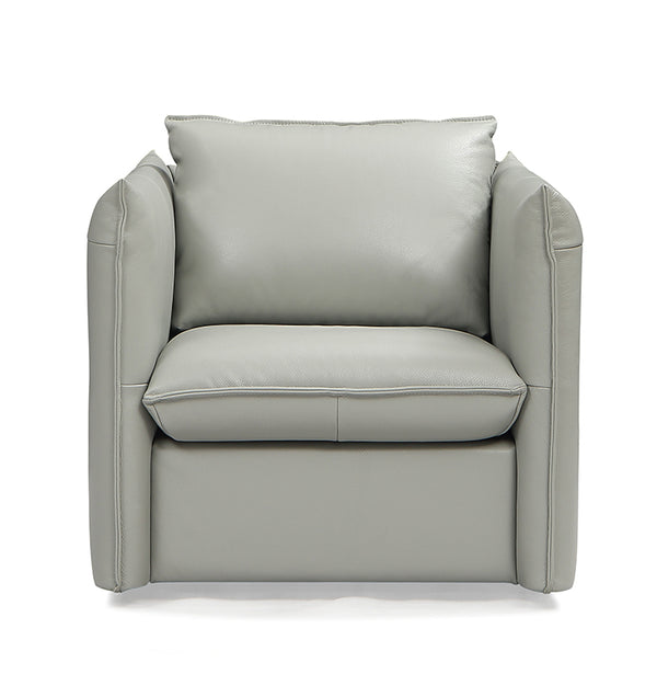 Divani Casa Tamworth Modern Grey Leather Swivel Chair Model VGCAN912-7376