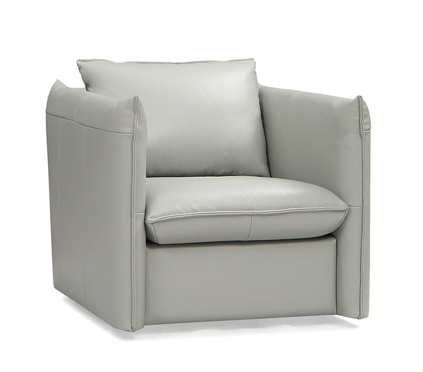 Divani Casa Tamworth Modern Grey Leather Swivel Chair Model VGCAN912-7376
