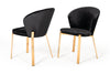 Modrest Nadia Modern Black Velvet & Rosegold Dining Chair (Set Of 2) Model VGVCB209-BLKRG