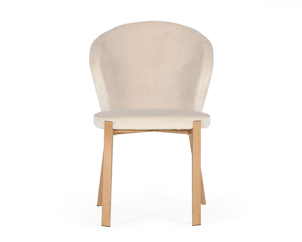 Modrest Nadia Modern Beige Velvet & Rosegold Dining Chair (Set Of 2) Model VGVCB209-BEI