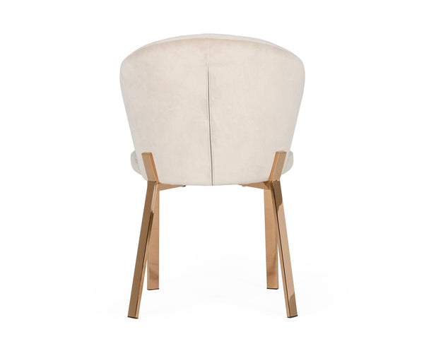 Modrest Nadia Modern Beige Velvet & Rosegold Dining Chair (Set Of 2) Model VGVCB209-BEI