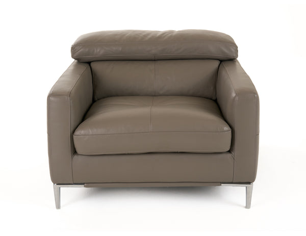 Divani Casa Natalia Modern Dark Grey Leather Chair Model VGKK1281X-DKGRY-CH