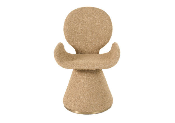 Modrest Neptune Contemporary Beige Fabric & Brushed Brass Dining Chair Model VGVC-B2369-BGE