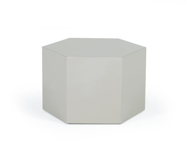 Modrest Newmont Small Light Grey High Gloss End Table Model VGBBMND-CT23-LTGRY-ET