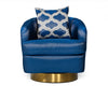 Modrest Niagra Glam Blue And Gold Fabric Accent Chair Model VGODZW-981