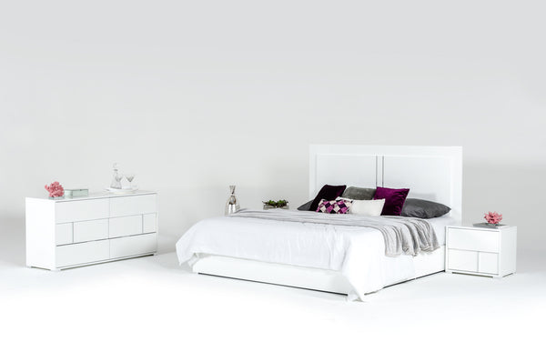 Modrest Nicla Italian Modern White Bed Model VGACNICLA-BED