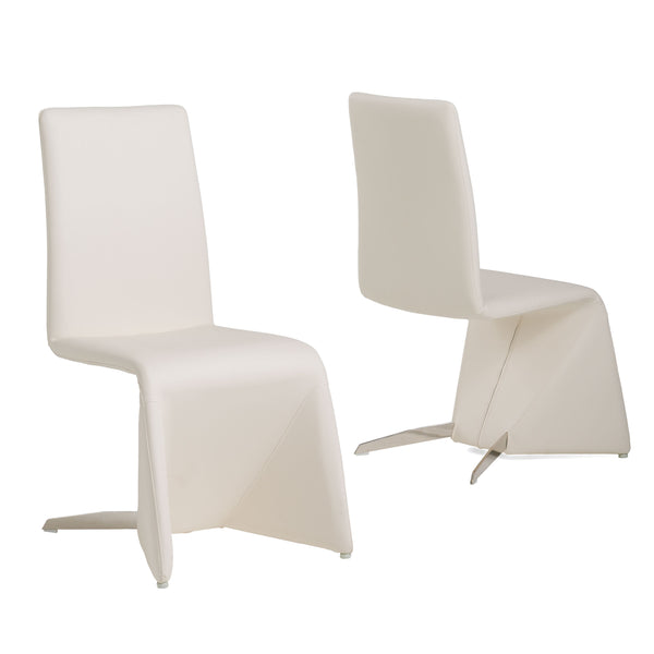 Nisse Contemporary White Leatherette Dining Chair (Set Of 2) Model VGVCB878-WHT