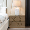 Nixa Modern Wide Birch + Brushed Bronze Nightstand