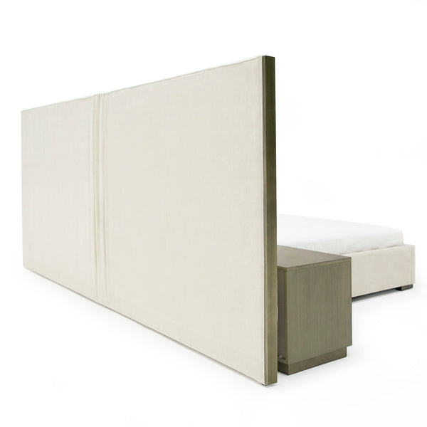 Modrest Nixa Modern Beige Velvet & Brushed Bronze Bed Model VGVC-BD1909-BED-BGE