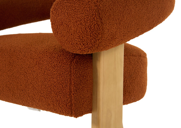 Modrest Nocona Modern Rust Fabric & Wood Accent Chair Model VGHM-ST298-RUST