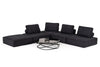 Divani Casa Nolden Modern Black Fabric Modular Sectional Sofa Model VGKNK8542-BLK