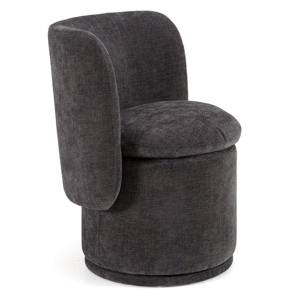 Divani Casa Norris Modern Dark Grey Fabric Swivel Dining Chair Model VGKK-KF.Y2138-DGRY