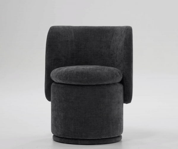 Divani Casa Norris Modern Dark Grey Fabric Swivel Dining Chair Model VGKK-KF.Y2138-DGRY