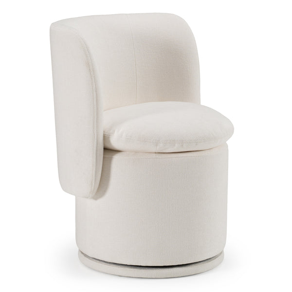 Divani Casa Norris Modern Ivory Fabric Swivel Dining Chair Model VGKK-KF.Y2138-IVY