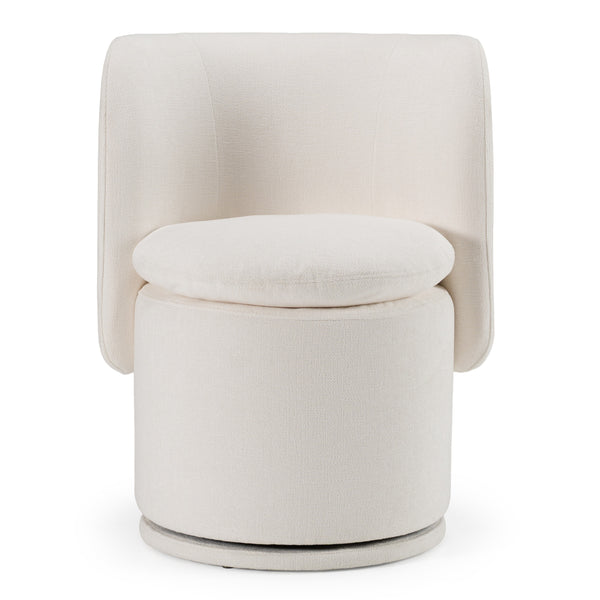 Divani Casa Norris Modern Ivory Fabric Swivel Dining Chair Model VGKK-KF.Y2138-IVY