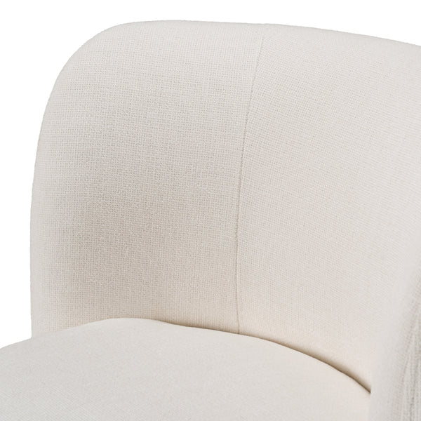 Divani Casa Norris Modern Ivory Fabric Swivel Dining Chair Model VGKK-KF.Y2138-IVY