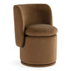 Norris Modern Brown Fabric Swivel Dining Chair
