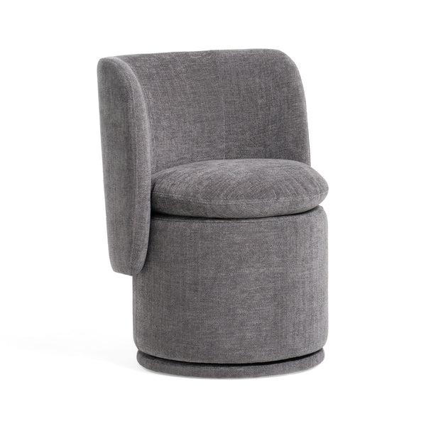 Divani Casa Norris Modern Dark Grey Fabric Swivel Dining Chair Model VGKK-KF.Y2138-DGRY