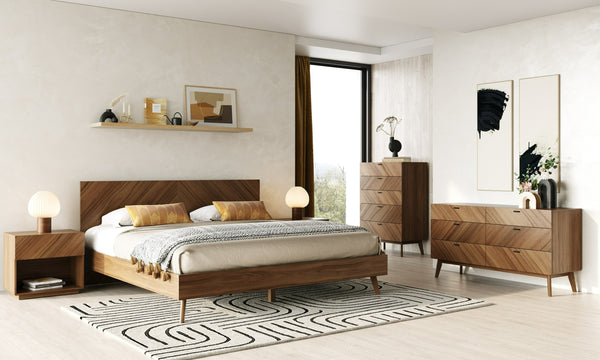 Nova Domus Kamela Modern Walnut Bed Model VGMA-BR-128-BED