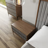 Nova Domus Metcalf Mid Century Walnut & Grey Bed With Two Nightstands Model VGMABR-120-BRN-BED