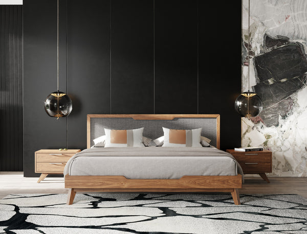 Nova Domus Soria Mid Century Grey & Walnut Bed Model VGMABR-32-BED