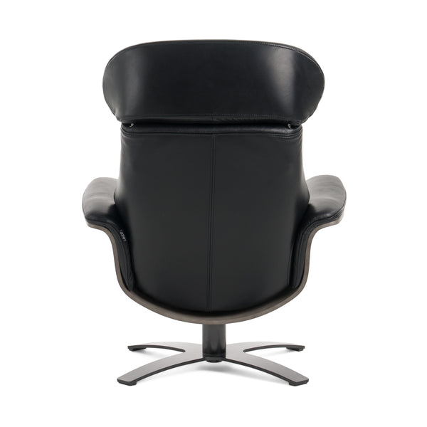 Modrest Nowak Modern Black Lounge Chair & Ottoman Set Model VGKK-A938-BLK-SET