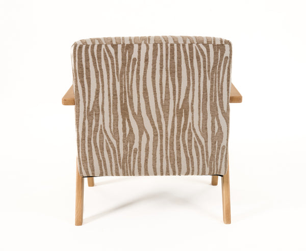 Modrest Oakhurst Modern Beige Pattern & Wood Accent Chair Model VGHM-ST293-BGE