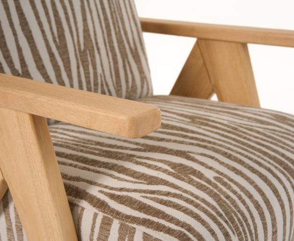 Modrest Oakhurst Modern Beige Pattern & Wood Accent Chair Model VGHM-ST293-BGE