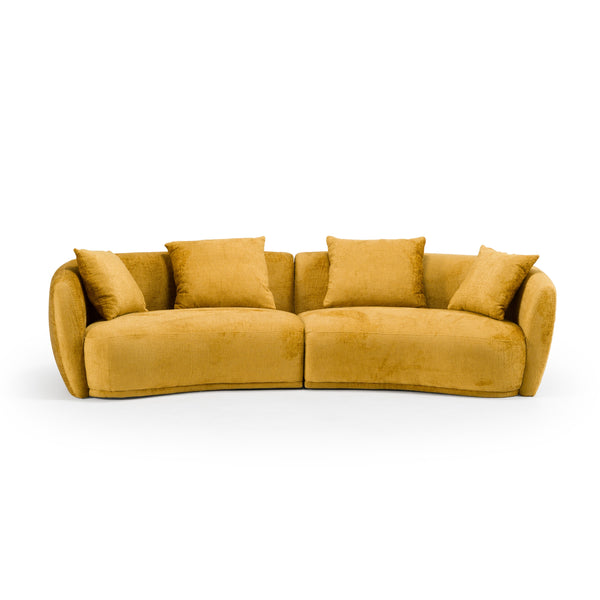 Oakland Modern Mustard Fabric 4 Seat Sofa