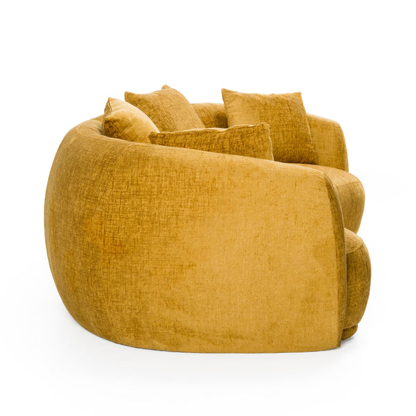 Oakland Modern Mustard Fabric 4 Seat Sofa