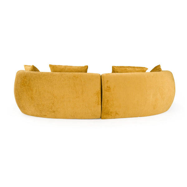 Oakland Modern Mustard Fabric 4 Seat Sofa