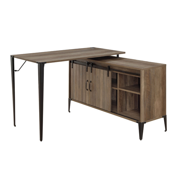 ACME Zakwani Rustic Oak & Black Writing Desk Model OF00010
