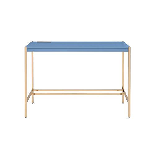 ACME Midriaks Navy Blue & Gold Writing Desk with USB Port Model OF00022