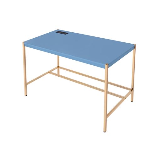 ACME Midriaks Navy Blue & Gold Writing Desk with USB Port Model OF00022