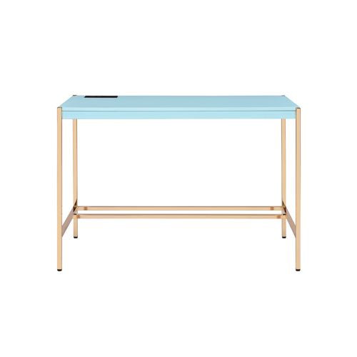 ACME Midriaks Baby Blue & Gold Writing Desk with USB Port Model OF00023