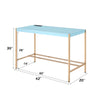 ACME Midriaks Baby Blue & Gold Writing Desk with USB Port Model OF00023