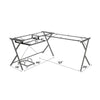 ACME Demas Clear Glass & Silver Computer Desk Model OF00047