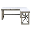 ACME Talmar Natural Marble Top & Rustic Oak Writing Desk with Lift Top Model OF00055