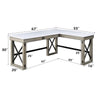ACME Talmar Natural Marble Top & Rustic Oak Writing Desk with Lift Top Model OF00055