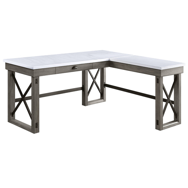 ACME Talmar Natural Marble Top & Weathered Gray Writing Desk with Lift Top Model OF00056