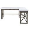 ACME Talmar Natural Marble Top & Weathered Gray Writing Desk with Lift Top Model OF00056