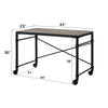 ACME Oklarth Rustic Oak & Black Writing Desk Model OF00103
