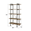 ACME Nefo Rustic Oak & Black Bookshelf Model OF00172