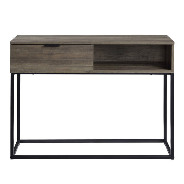 ACME Galeno Rustic Oak & Black Writing Desk Model OF00320