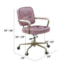 ACME Siecross Pink Top Grain Leather Swivel Office Chair Model OF00400