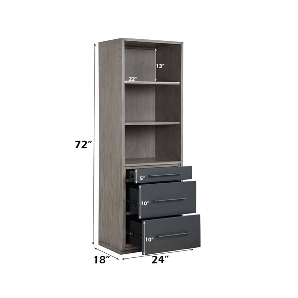 ACME Estevon Gray Oak Bookcase Model OF00630