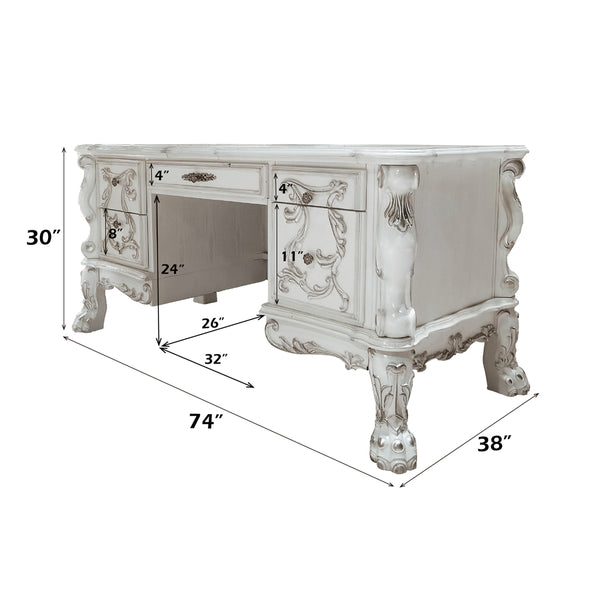 ACME Dresden Bone White Executive Writing Desk Model OF01715