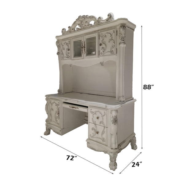 ACME Dresden Bone White Computer Desk & Hutch Model OF01717